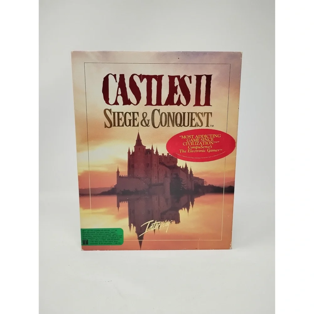 Interplay Castles II: Siege & Conquest Big Box PC Game 1992 MS-DOS Vintage Game